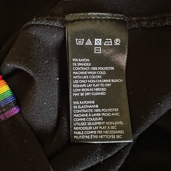 Silence + Noise rainbow  T-shirt dress. Black with rainbow stripes. Size S. - Picture 8 of 10